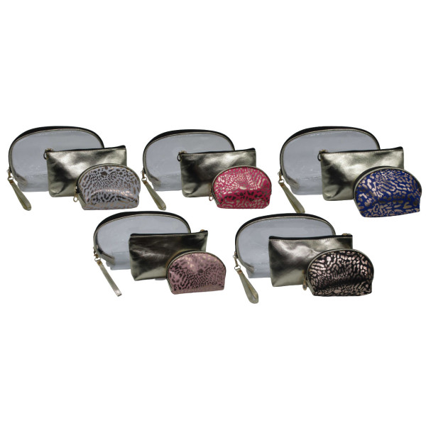 Penal space. set "3 in 1" /1252/ "Leopard shiny" 25*17*8cm; 20*12 cm; 16*10*5cm mix5 (1/12)