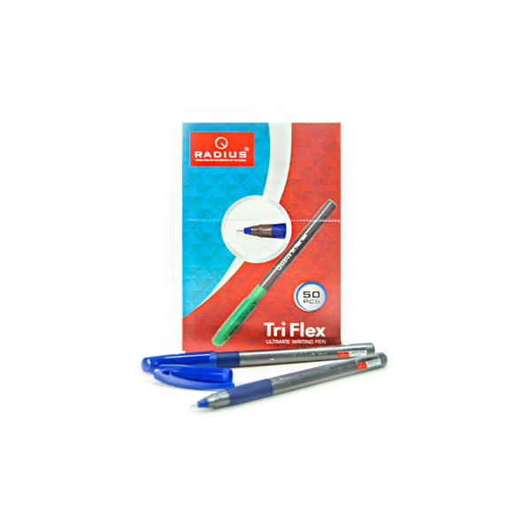 Ballpoint pen "Radius" /Tri Flex TT/ blue, 0.7mm TRIKUT. + rubber. flu (50/500)