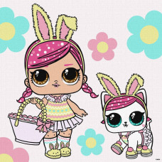 Картина за номерами "Ідейка" /KHO1102/ "LOL Surprise! Spring Bling Hops with Kittea" 40*40 см
