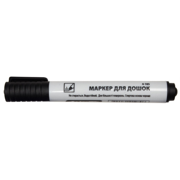 Marker "4OFFICE" /4-105/ dry erase, 1-2 mm round point, alcohol-based, BLACK. (12/240)
