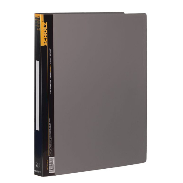 Folder 2 rings, A4, 2.5 cm "SCHOLZ" /5218/ with pockets, Gray (1/12/72)