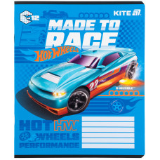 Тетрадь уч. "Kite" 12л.# /HW25-232-1/ гибр. лак + УФ лак, Hot Wheels (25/600)