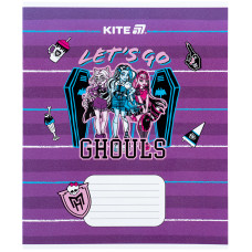 Тетрадь уч. "Kite" 12л.// /MH25-235/ гибр. лак + УФ лак, Monster High (25/600)