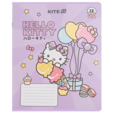 Зошит уч. "Kite" 12арк.== /HK25-234-1/ УФ лак + глітер, Hello Kitty (25/600)