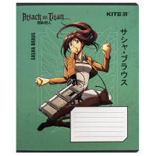 Тетрадь уч. "Kite" 12л.== /AT24-234/ софт тач + УФ лак, Attack on Titan (25/600)