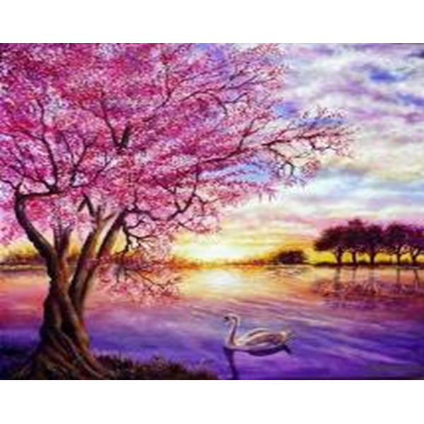 Diamond mosaic "Go to art" /178187/ "Lilac eve" 21*25cm on cardboard 5D