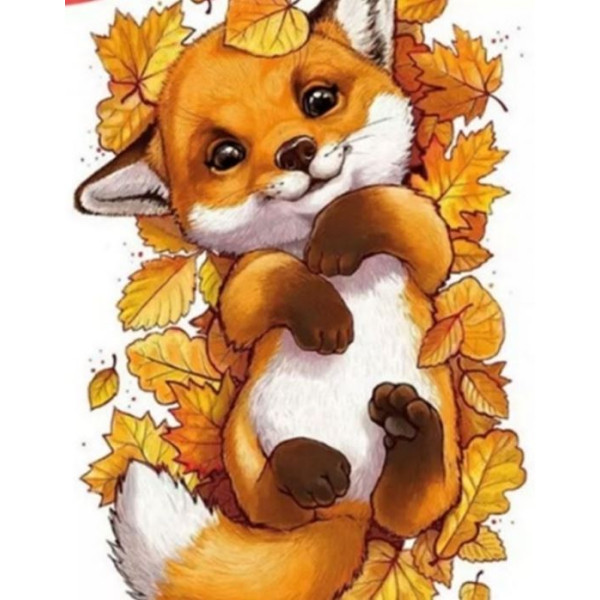 Diamond mosaic "Go to art" /178382/ "Happy fox" 21*25cm on cardboard 5D