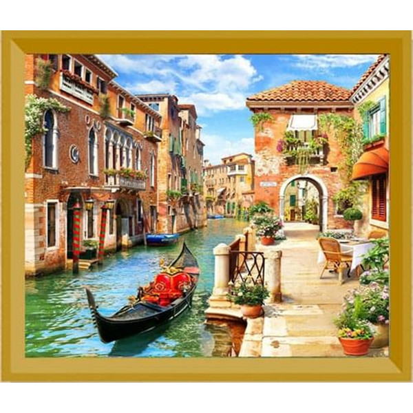 Diamond mosaic "Go to art" /189358/ "Venice" 21*25cm on cardboard 5D