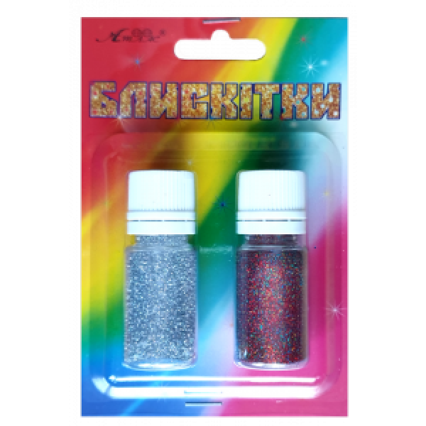Glitter n-r-26 "Atlas" /AS-2226, A-996/ silver.gol+mix, 7 g/2 pcs. (1/12)