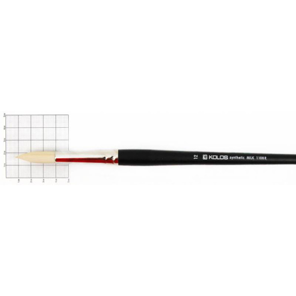 Round synthetic brush "KOLOS" Milk /1108R/ No. 12, d.r. (1/12)