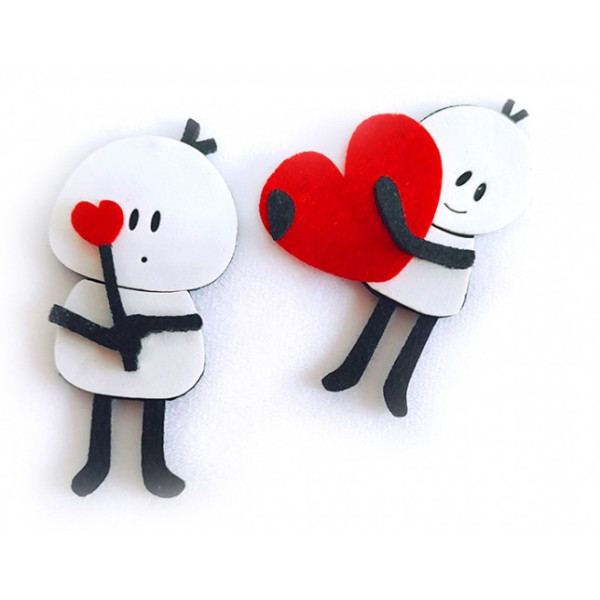 Blank "Diamond handles" /120818/ made of felt "Couple in love" 7.5 cm, 10 pcs in a pack.