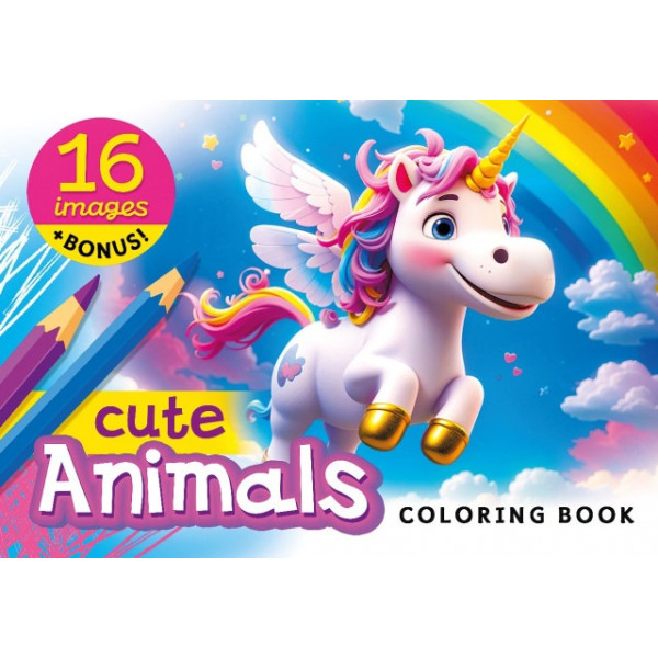 Coloring page A5/16 pages. "ASH" 148x210 mm, Clip, 80g/m2, dis. 23345 Unicorn (1/20)
