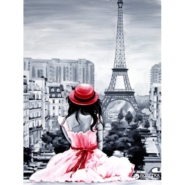 Painting on cardboard with outline "ROSA START" 30*40 Cities "Paris 2" WITHOUT PAINTS /GPA284207/098/