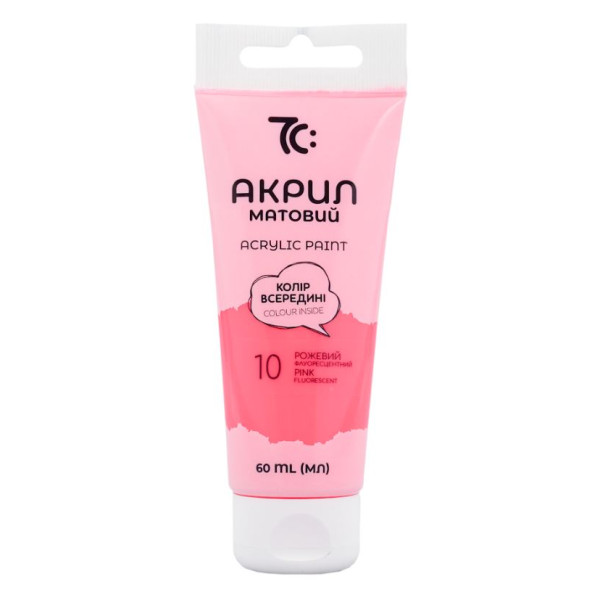 ACRYLIC for decoration "7C:" /7C50110/ Pink fluorescent, 60 ml in a tube (1/4)