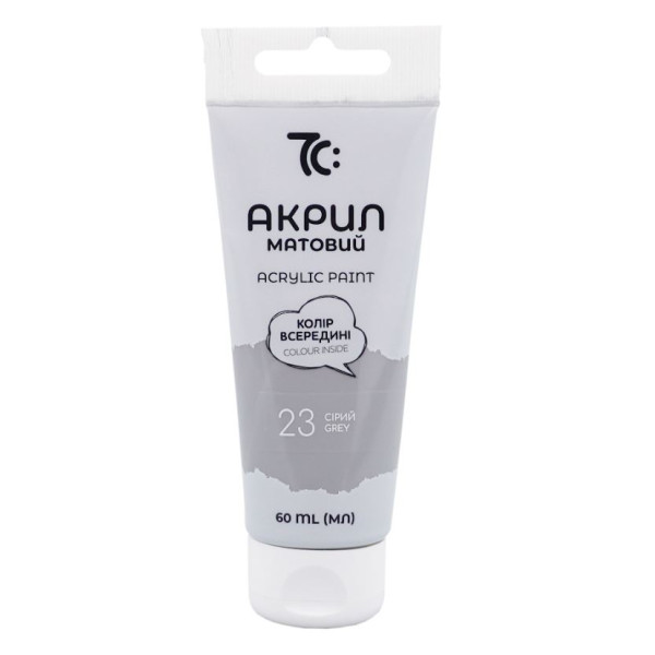 ACRYLIC for decoration "7C:" /7C50123/ Gray matte, 60 ml in a tube (1/4)