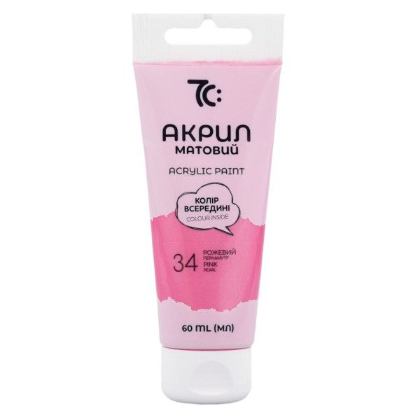 ACRYLIC for decoration "7C:" /7C50134/ Pink pearl, 60 ml in a tube (1/4)