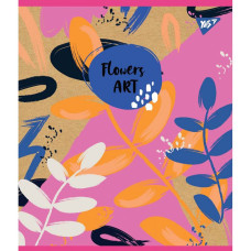 Тетрадь уч. "YES" 18л.== /765090/ "Flowers art" крафт, белила (10/200)