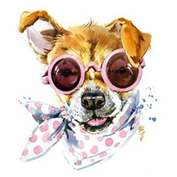 Diamond mosaic "Go to art" /189797/ "Dog fashion" 21*25cm on cardboard 5D