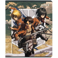Тетрадь уч. "Kite" 24л.# /AT24-238/ софт тач + УФ лак, Attack on Titan (20/320)