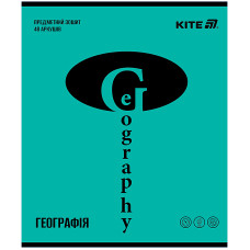 Тетрадь уч. "Kite" 48л.# /K25-240-15/ ПРЕДМЕТКА софт тач+УФ, Bright, география (10/200)