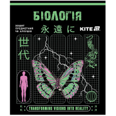 Тетрадь уч. "Kite" 48л.# /K25-240-27/ ПРЕДМЕТКА софт тач+УФ, Cyber, биология (10/200)