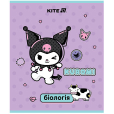 Тетрадь уч. "Kite" 48л.# /HK25-240-7/ ПРЕДМЕТКА софт тач+УФ, Kuromi, биология (10/200)