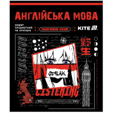 Тетрадь уч. "Kite" 48л.== /K25-240-28/ ПРЕДМЕТКА софт тач+УФ, Cyber, английский язык (10/200)