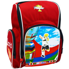STOCK Ранець "TIGER" /2610-2/ h=38,5 "Football" Червоний (1/4)