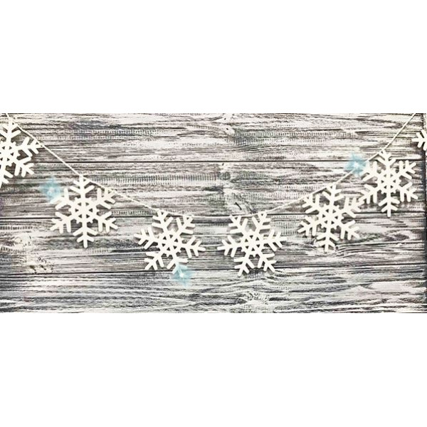 String garland "Diamond handles" /123106/ "Snowflakes", 2m, white NEW YEAR'S