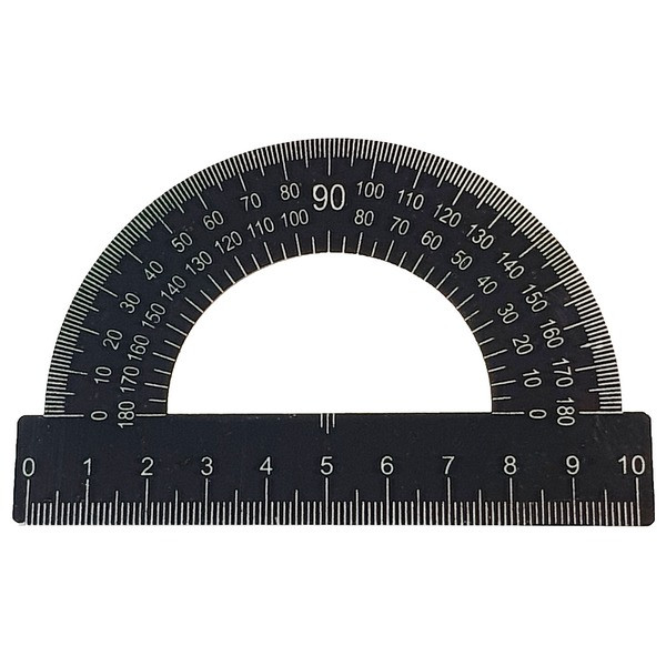 Protractor "Atlas" /AS-0276/ metal, black, in a package (1/50/100)
