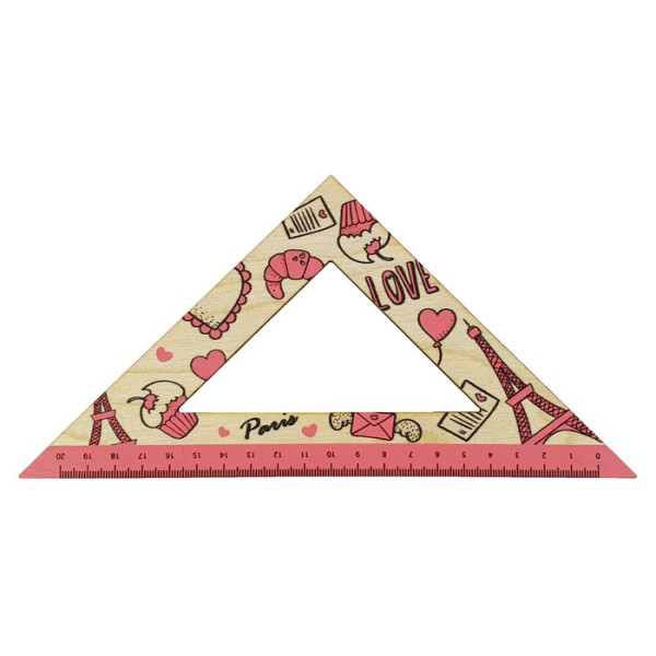 Triangle "Atlas" /AS-0671/ wooden, 20cm, Pink Paris (1/12)