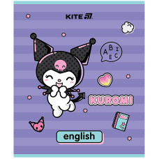 Тетрадь уч. "Kite" 48л.== /HK25-240-8/ ПРЕДМЕТКА софт тач+УФ, Kuromi, английский язык (10/200)