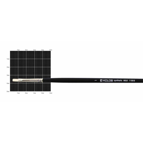 Flat synthetic brush "KOLOS" Milk 1108B, No. 1, d.r.