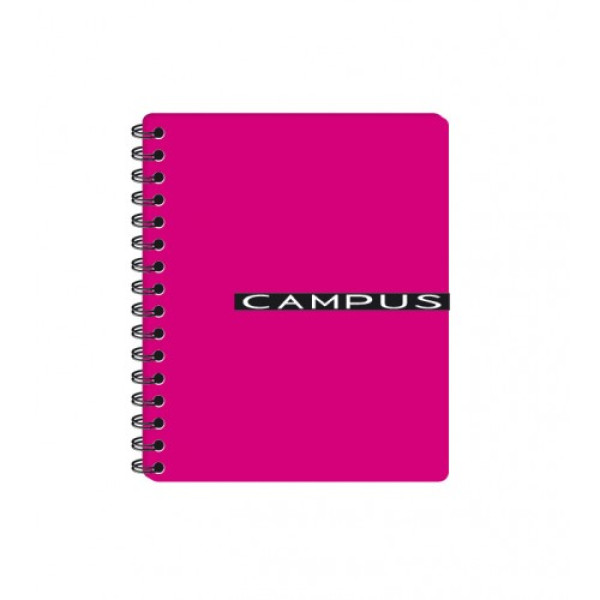 Блокнот А5/144 "Campus" "Офорт" /СА5144-810/ 3 в 1 спіраль пл/обкл. рожевий (5/40)