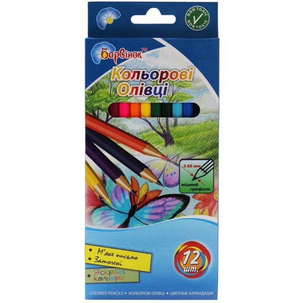 Colored pencils "Pervinok" 12 pcs. / 5-202/6/ PLASTIC (1/12/240)