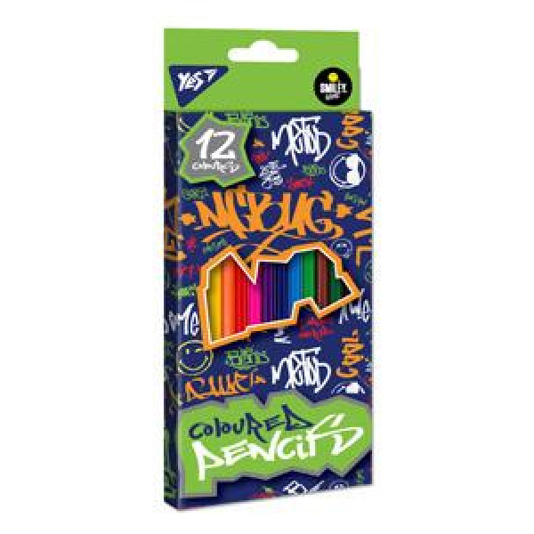 Colored pencils "Yes" 12 col. /290529/ "Smiley World Pattern" (1/12/240)