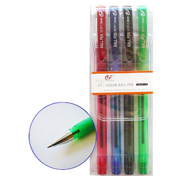 Set of ballpoint pens "Tianjiao" /501P- 4/ 4 pcs. (1/36)