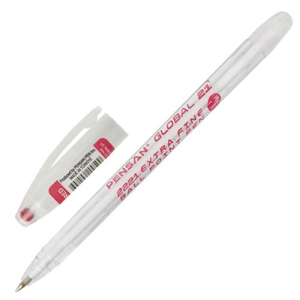 Ballpoint pen "Pensan" /2221/ 0.5mm "Global" (Turkey) red (12/120)