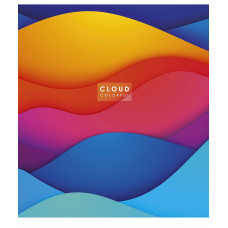 Тетрадь уч. "Genius" 48л.== /3161L/ "Cloud colorful" УФ-лак (нейт) (10/100)