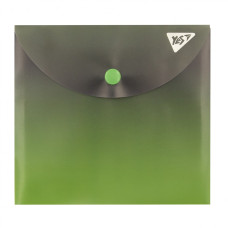 Папка-конверт на кнопке B6 "Yes" /492300/ "Fusion", серо-зеленая (1/10/200)