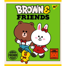 Тетрадь уч. "YES" 12л.# /766795/ "Line Friends" мат. ВДЛ+ УФ-выб (10/250)