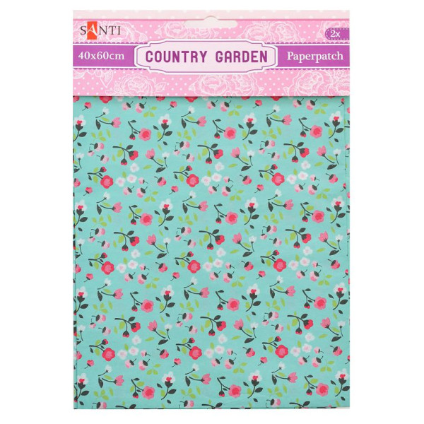Папір для пакування подарунків та декупажу "Santi" /952513/ Country garden, 2 арк. 40*60 см (1/50/200)