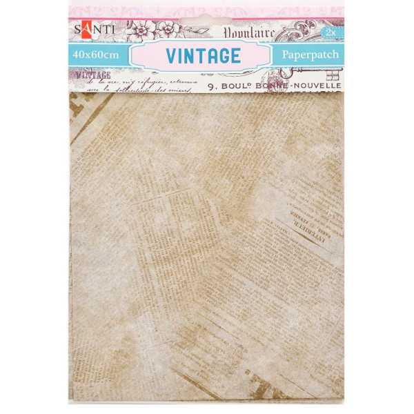 Paper for wrapping gifts and decoupage "Santi" /952473/ Vintage, 2 sheets. 40*60 cm (1/50/200)