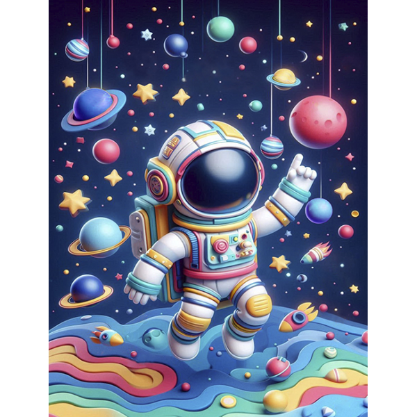 Diamond mosaic "Go to art" /177354/ "Traveler of the Universe" 23*30cm on a 5D stretcher