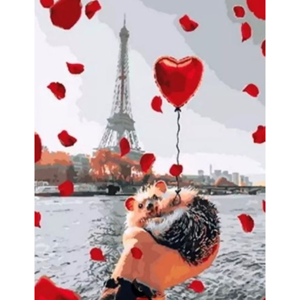 Diamond mosaic "Go to art" /178624/ "City of lovers" 40*50 cm on a stretcher