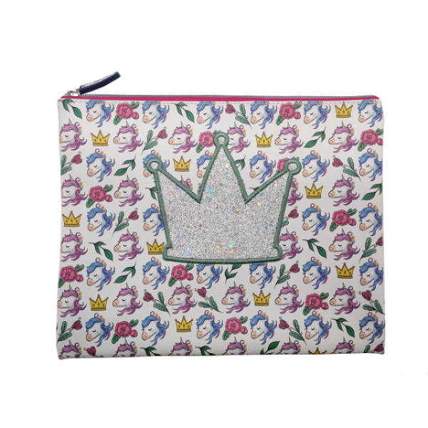 School folder with zipper B5 "Bourgeois" /WB-1945-A5/ "Unicorn" soft, 1 section, PU, 25x20 cm (1/120)