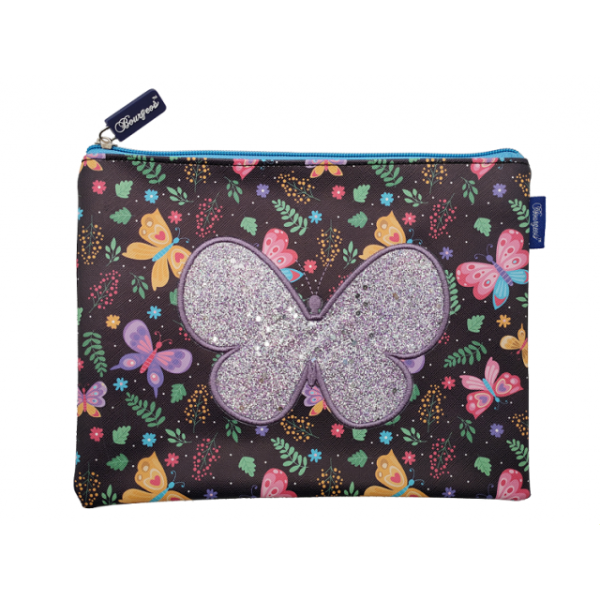 School folder with zipper B5 "Bourgeois" /WB-1945-A5/ "Butterfly" soft, 1 compartment, PU, ​​25x20 cm (1/120)