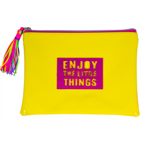 School folder with zipper A4 "Bourgeois" /WB-2023/ "Yellow" soft, 1 section, PU (1/60)