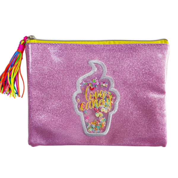 School folder with zipper A4 "Bourgeois" /WB-2047/ "Pink" soft, 1 compartment, PU (1/60)