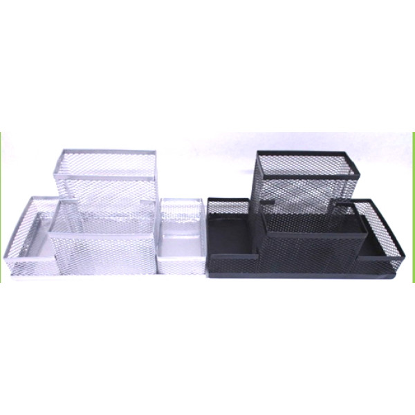 Stand for pens metal /9125/ Mesh silver, black 20.5*10.5 cm. 4-from (1/48)